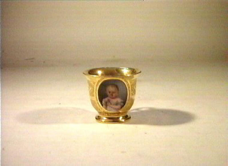 ritratto d'uomo (tazzina) di Giovine Raffaele (sec. XIX)