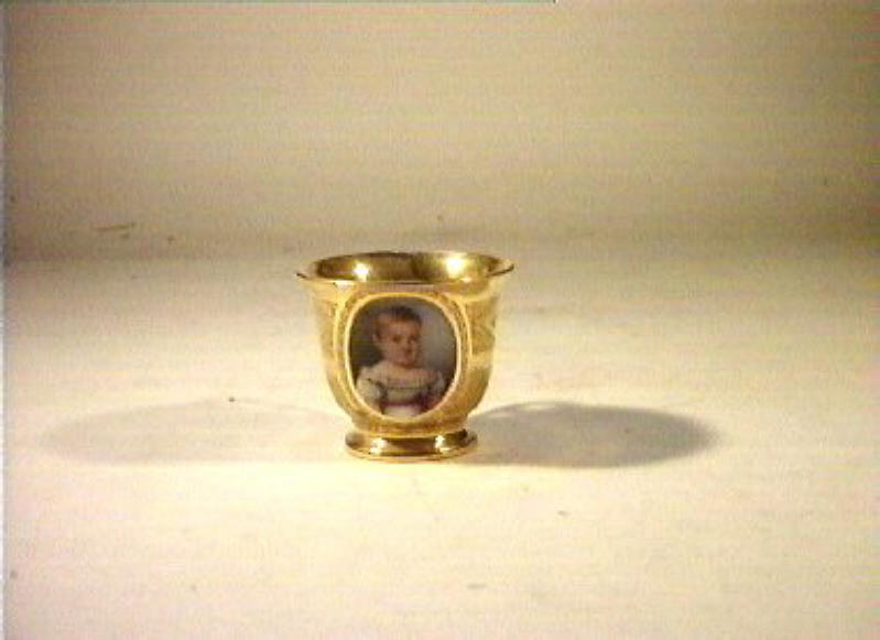 ritratto d'uomo (tazzina) di Giovine Raffaele (sec. XIX)