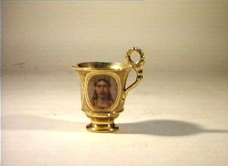 ritratto d'uomo (tazza) di Giovine Raffaele (sec. XIX)