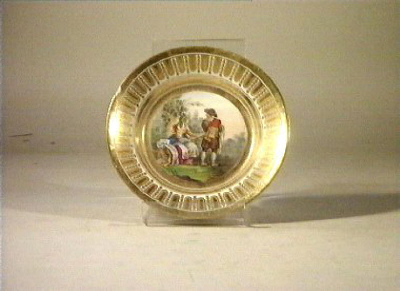 scena campestre (piattino) - manifattura napoletana (sec. XIX)