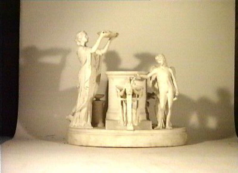 sacrificio a Cupido (centrotavola) di Tagliolini Filippo (cerchia) (secc. XVIII/ XIX)