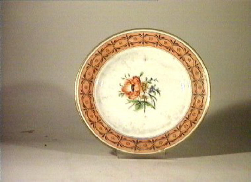 motivi decorativi floreali (piatto) - manifattura Poulard Prad (sec. XIX)