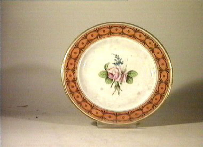 motivi decorativi floreali (piatto) - manifattura Poulard Prad (sec. XIX)