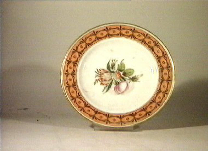 motivi decorativi floreali (piatto) - manifattura Poulard Prad (sec. XIX)