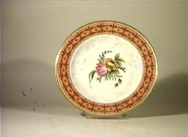 motivi decorativi floreali (piatto) - manifattura Poulard Prad (sec. XIX)