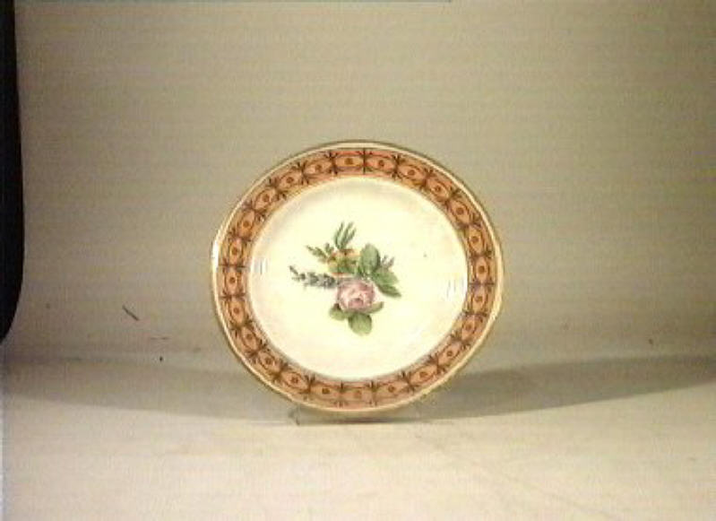 motivi decorativi floreali (piatto) - manifattura Poulard Prad (sec. XIX)