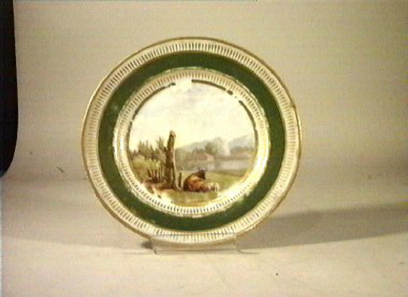 paesaggio (piatto) - manifattura Dagoty (sec. XIX)