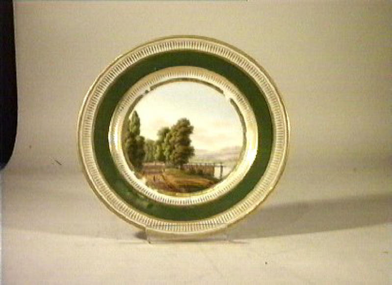 paesaggio con animali (piatto) - manifattura Dagoty (sec. XIX)