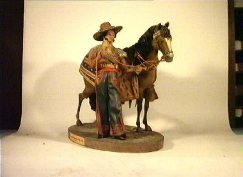 figura maschile con cavallo (gruppo scultoreo) - produzione messicana (sec. XIX)