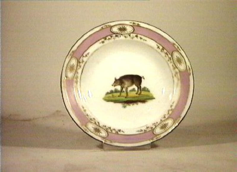 motivi decorativi vegetali e animali (piatto) - Real Fabbrica di Napoli (secc. XVIII/ XIX)