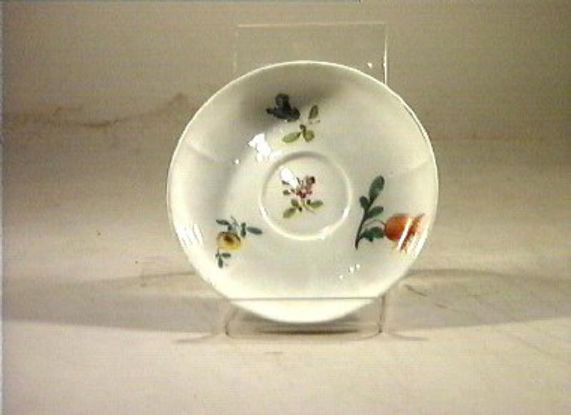 motivi decorativi floreali (piattino) - manifattura di Meissen (sec. XVIII)