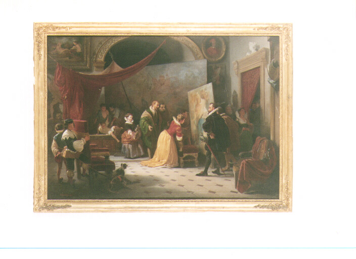 studio del pittore (dipinto) di Morelli Domenico (sec. XIX)