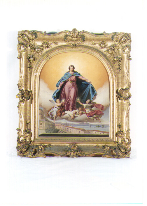 L'Immacolata che protegge Napoli e la dinastia borbonica, Madonna in gloria (dipinto) di Marsigli Filippo (sec. XIX)