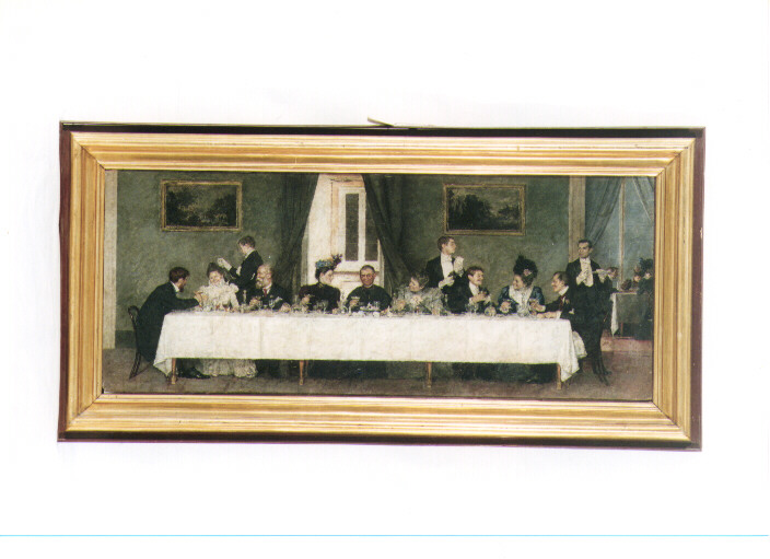 Pranzo del vescovo, scena familiare (dipinto) di De Gregorio Marco, De Nittis Giuseppe (metà sec. XIX)