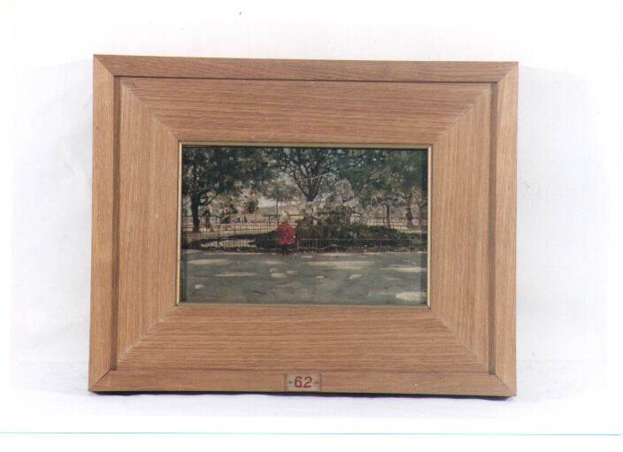 Villa comunale, paesaggio con alberi (dipinto) di Ragione Raffaele (sec. XIX)