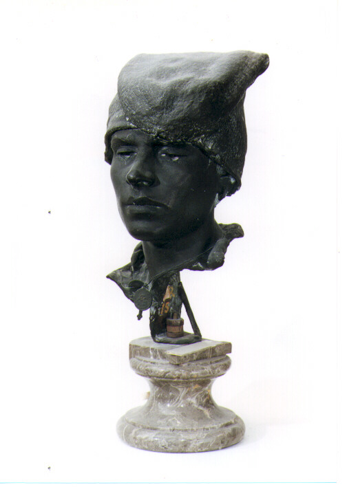 Michele tipo di pescatore napoletano, testa d'uomo (scultura) di D'Orsi Achille (terzo quarto sec. XIX)