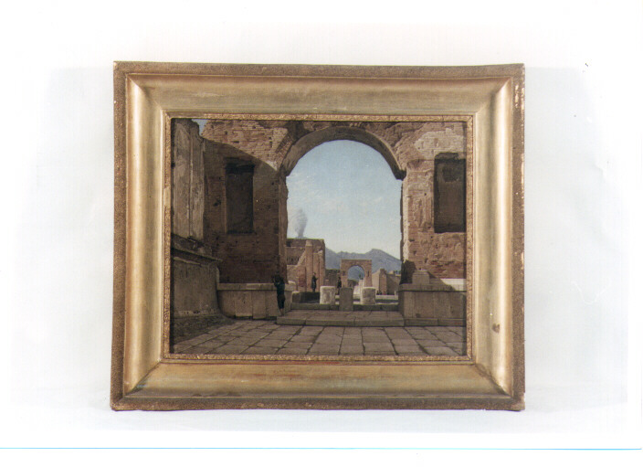 Arco trionfale nel foro di Pompei, architettura (dipinto) di Gaeta Enrico (sec. XIX)