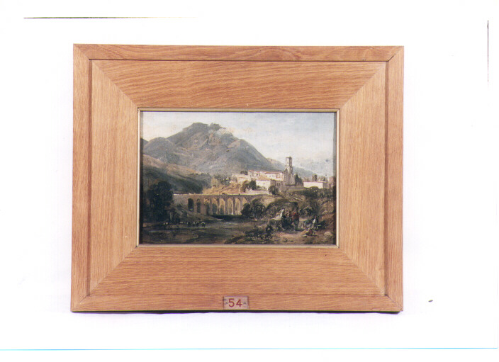 La chiesa di San Francesco a Cava, paesaggio (dipinto) di Pitloo Anton Sminck (sec. XIX)