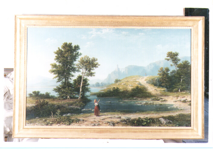 La partenza del coscritto, paesaggio (dipinto) di Smargiassi Gabriele (sec. XIX)