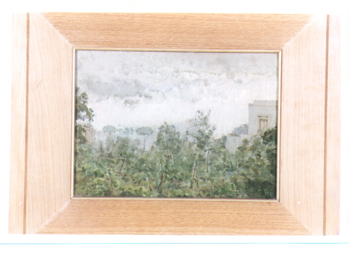 Paesaggio dopo la pioggia, paesaggio con alberi (dipinto) di Casciaro Giuseppe (sec. XX)