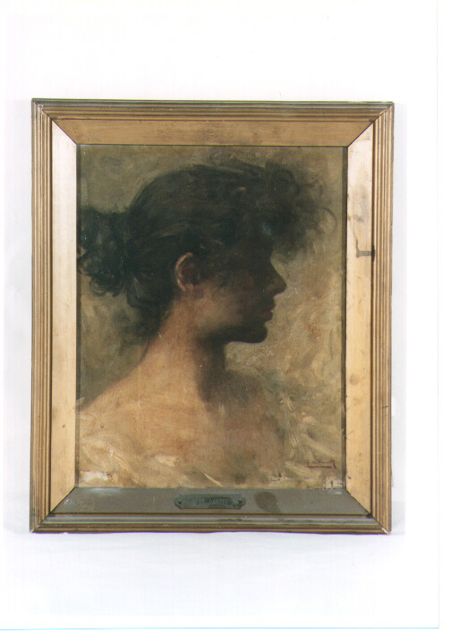 ritratto di donna (dipinto) di De Sanctis Giuseppe (fine sec. XIX)