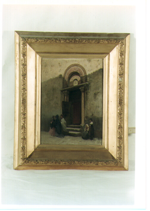 figure femminili a colloquio (dipinto) di Montefusco Vincenzo (sec. XIX)