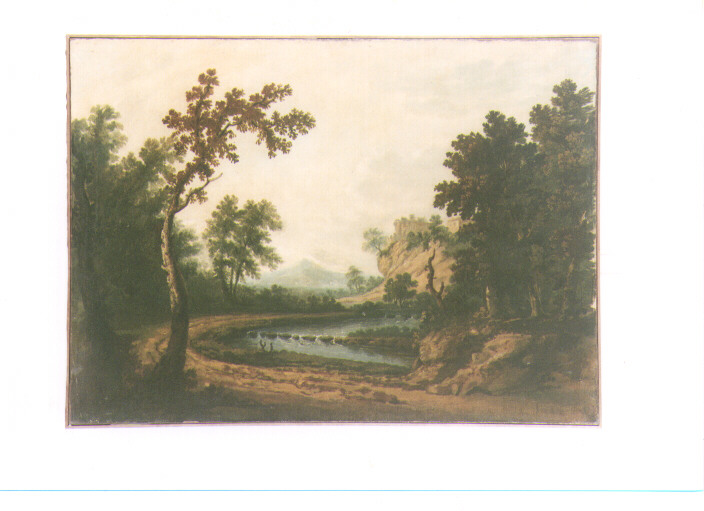 paesaggio con alberi (dipinto) di Mellin Charles (sec. XVIII)