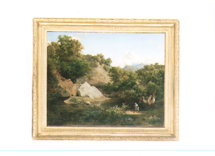 la serpe, paesaggio roccioso (dipinto) di De Francesco Beniamino (sec. XIX)