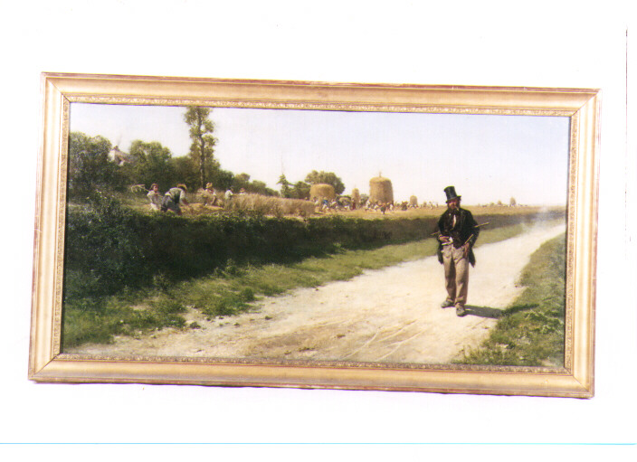 ozio e lavoro, paesaggio rurale (dipinto) di Cammarano Michele (sec. XIX)