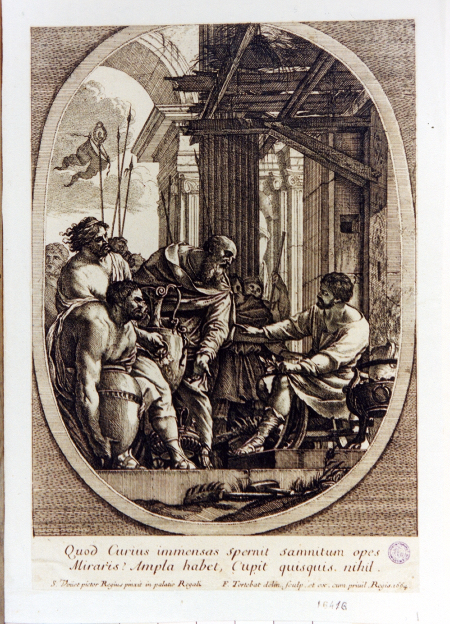 Curio disprezza le offerte dei sanniti (stampa) di Vouet Simon, Tortebat François (sec. XVII)