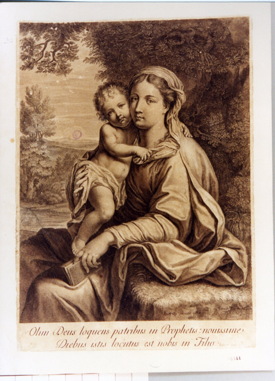 Madonna con Bambino (stampa) di Roullet Jean Louis, Carracci Annibale (sec. XVII)