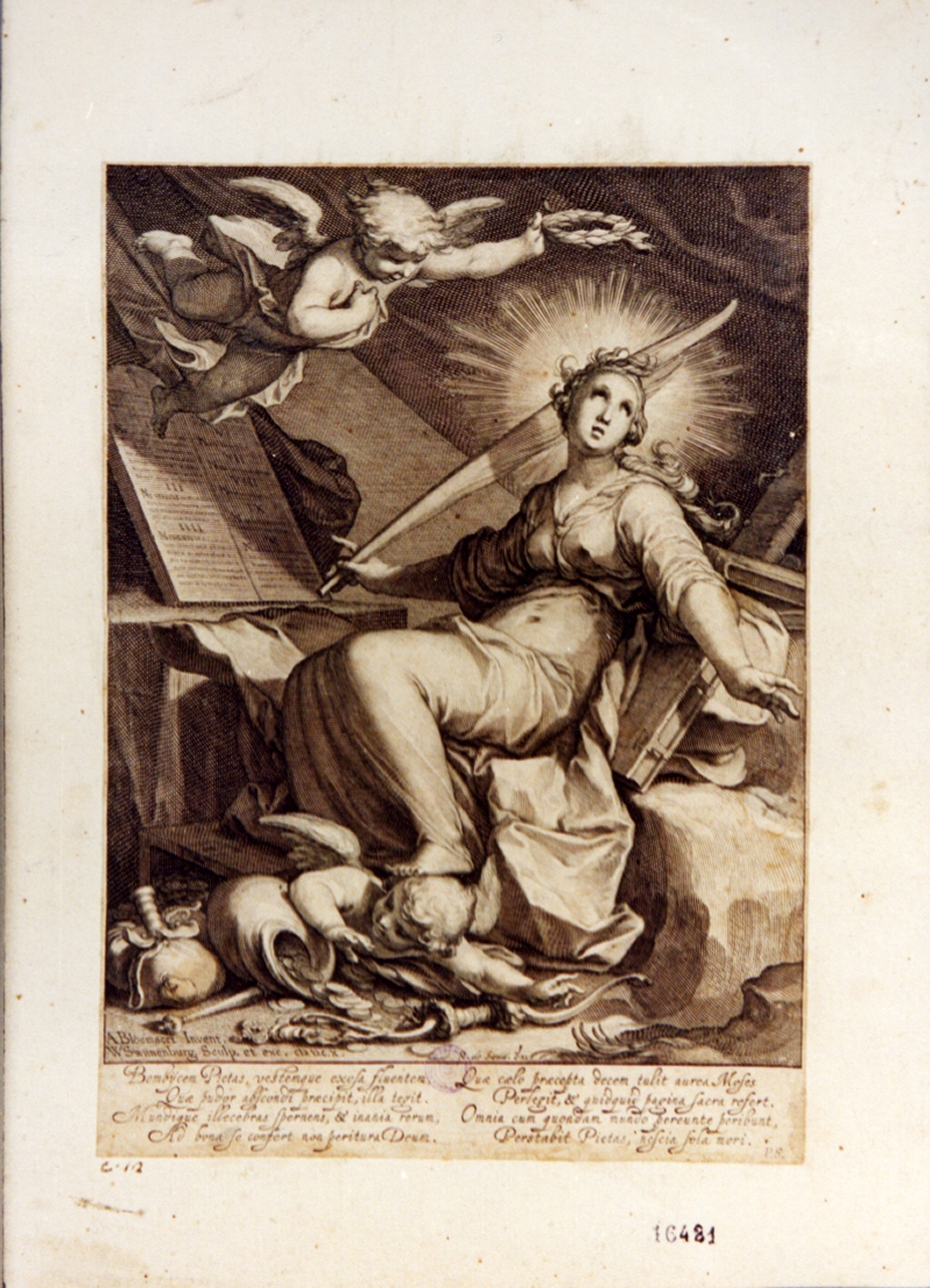 allegoria della Pietà (stampa) di Bloemaert Abraham, Swanenburgh Willem (sec. XVII)