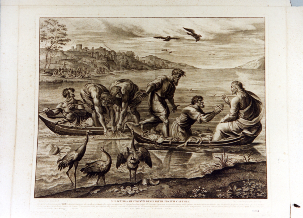 Pesca miracolosa (stampa) di Sanzio Raffaello detto Raffaello, Dorigny Nicolas (secc. XVII/ XVIII)