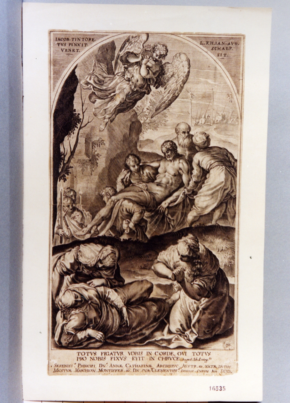 deposizione di Cristo dalla croce (stampa) di Kilian Lukas, Robusti Jacopo detto Tintoretto (secc. XVI/ XVII)