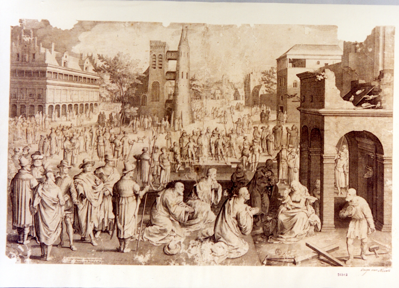 adorazione dei Re Magi (stampa) di De Bruyn Nicolaes (sec. XVII)