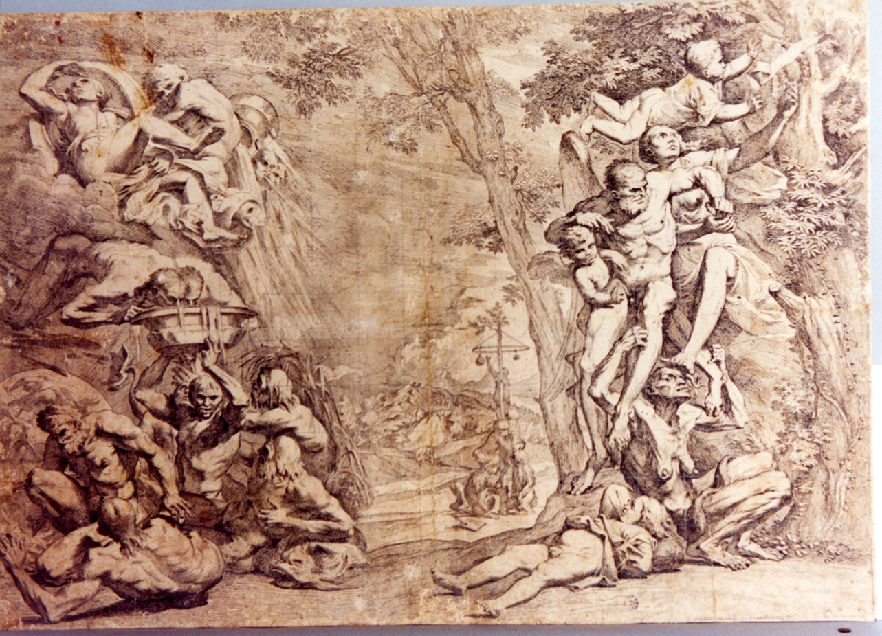 allegoria dell'inverno (stampa) di Testa Pietro detto Lucchesino (sec. XVII)