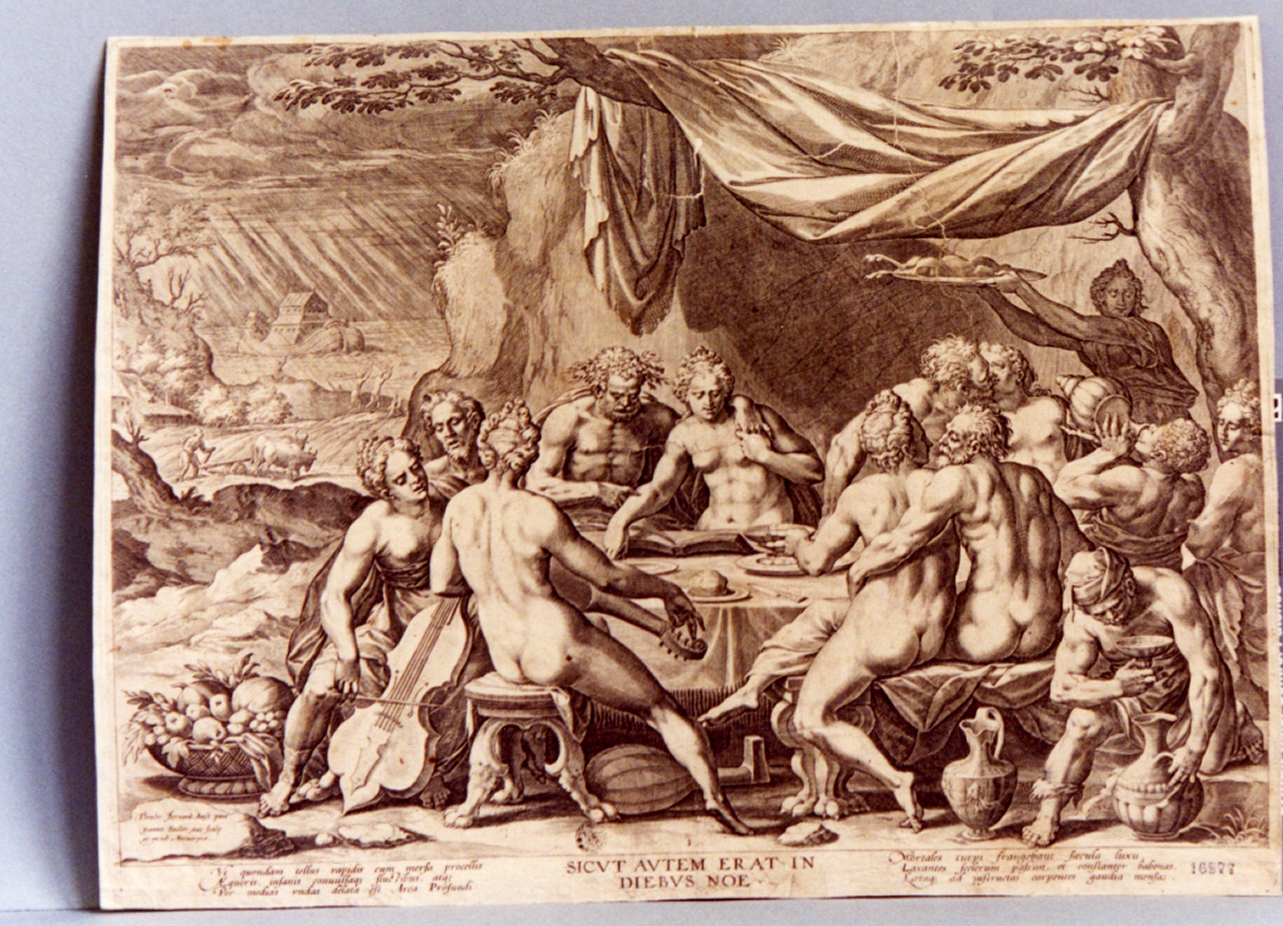 corruzione dell'umanità ai tempi di Noè (stampa) di Sadeler Jan il Vecchio (secc. XVI/ XVII)
