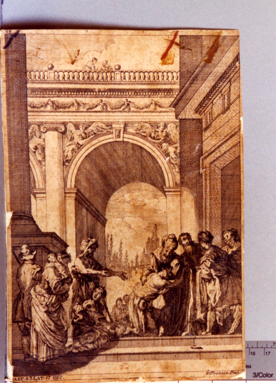 penitenza del figliol prodigo (stampa) di Prenner Valentin (sec. XVIII)