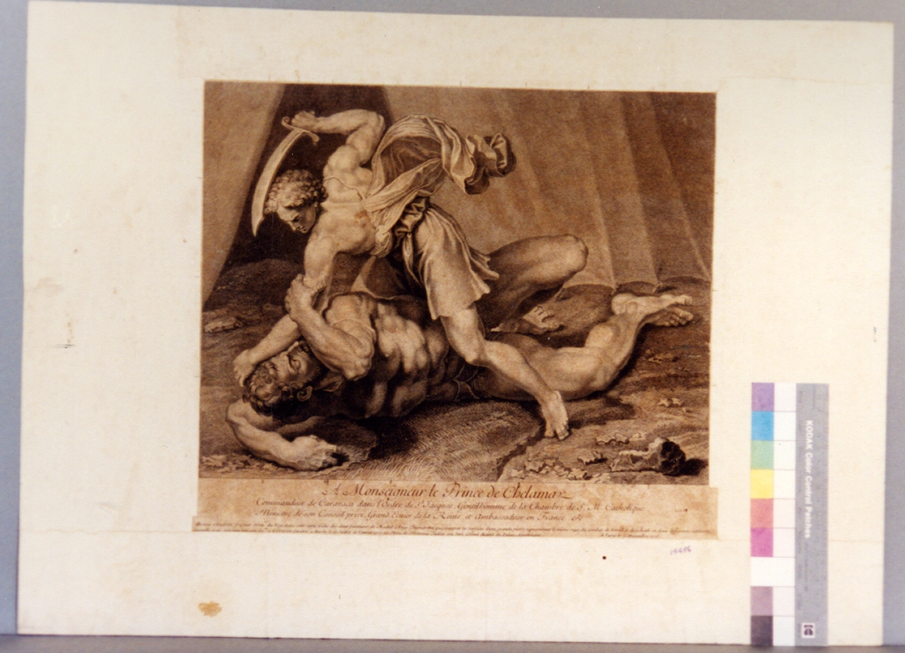 David e Golia (stampa) di Audran Benoit II (sec. XVIII)