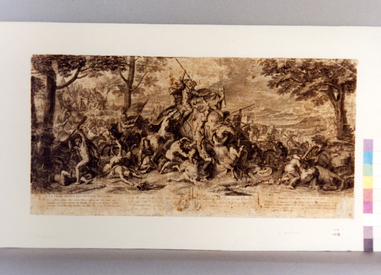 sconfitta di Poro (stampa) di Audran Benoit II (secc. XVII/ XVIII)