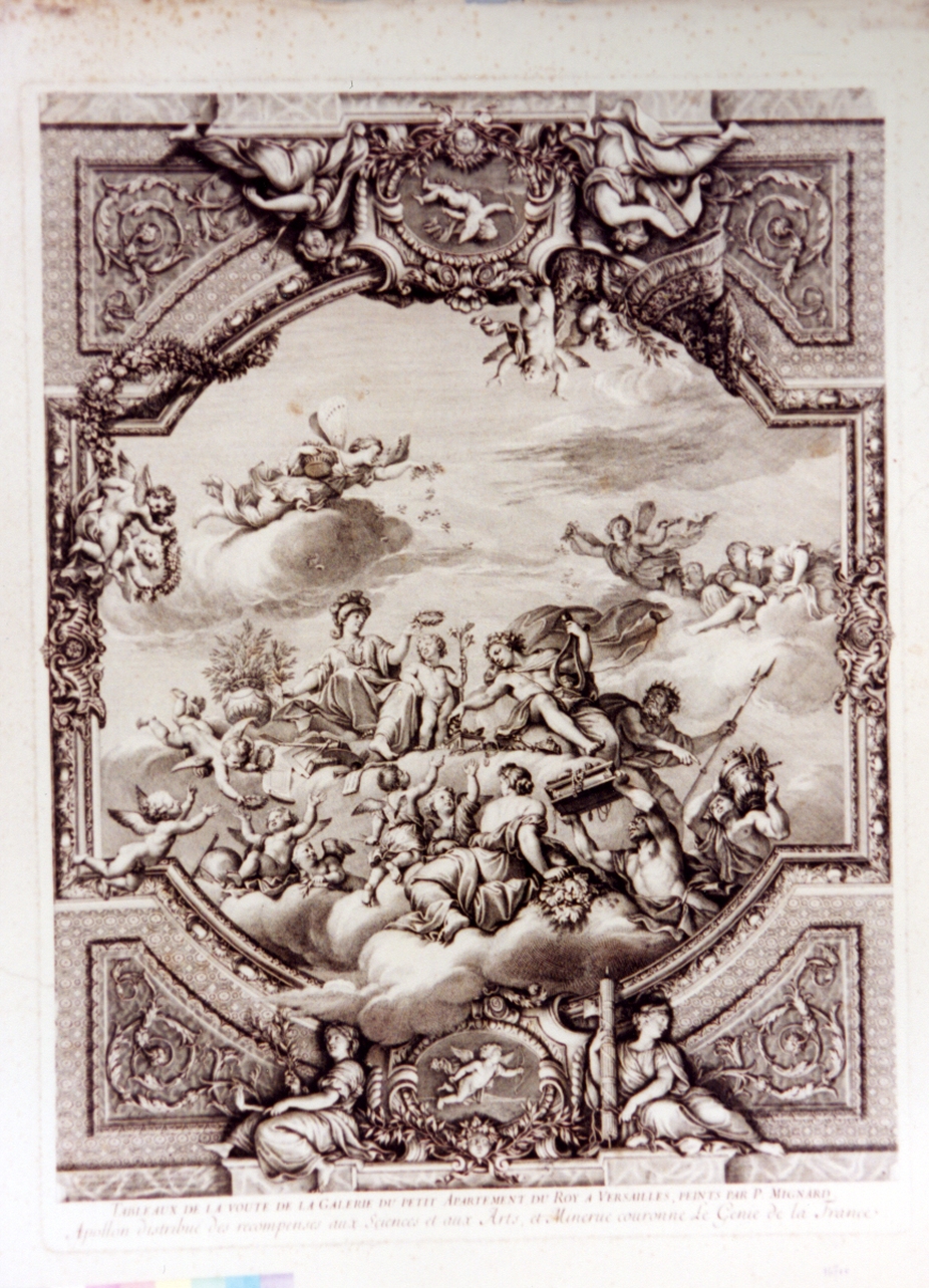 scena allegorica (stampa) di Audran Gérard (secc. XVII/ XVIII)