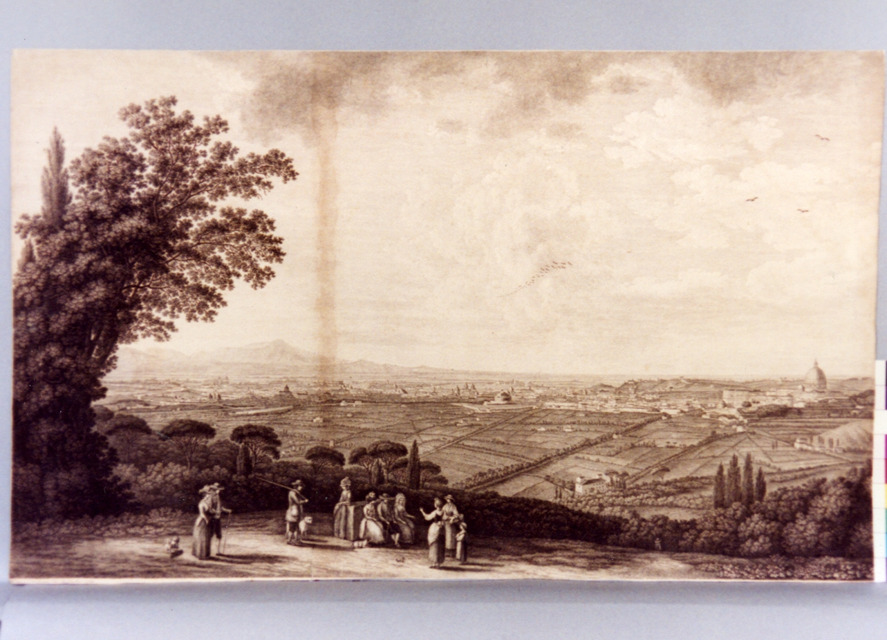 paesaggio con figure (stampa) di Hackert Philipp (seconda metà sec. XVIII)