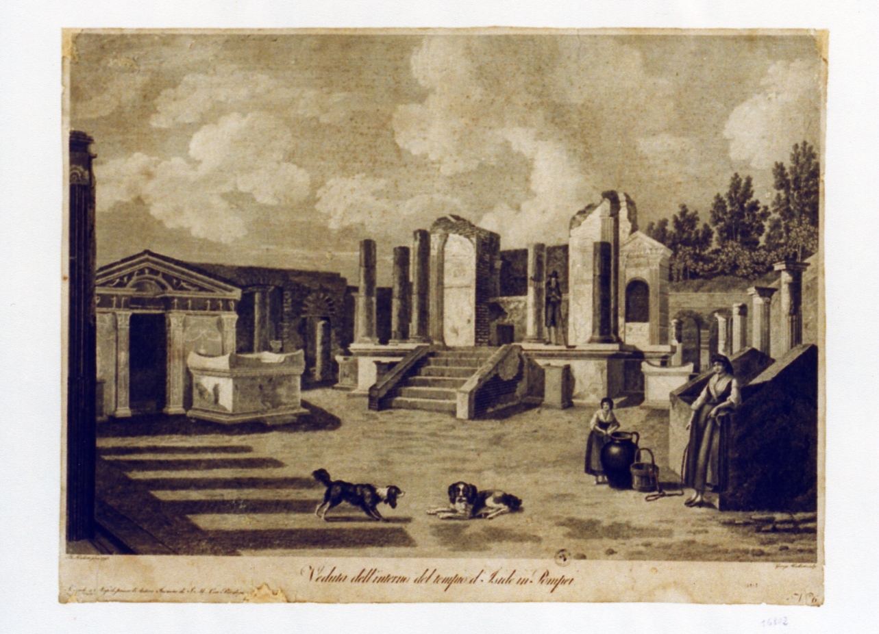 veduta degli scavi di Pompei (stampa) di Hackert Philipp, Hackert Georg (secc. XVIII/ XIX)