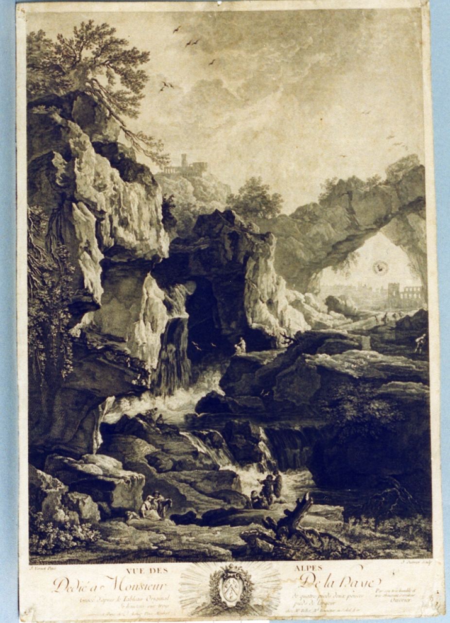 paesaggio montano (stampa) di Vernet Jean Antoine, Ouvrier Jean (sec. XVIII)