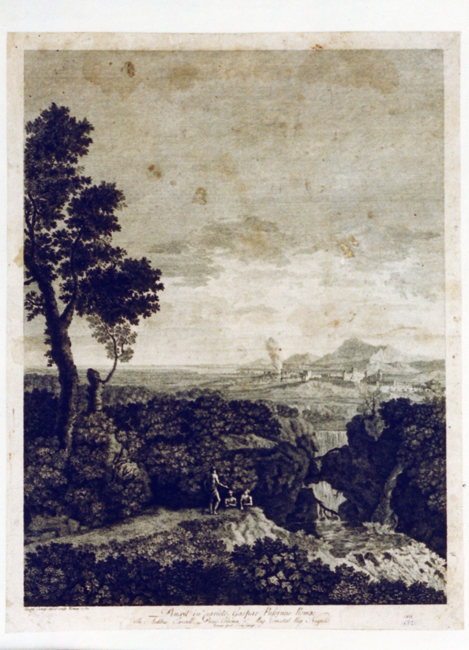paesaggio con cascate (stampa) di Cunego Giuseppe (sec. XVIII)