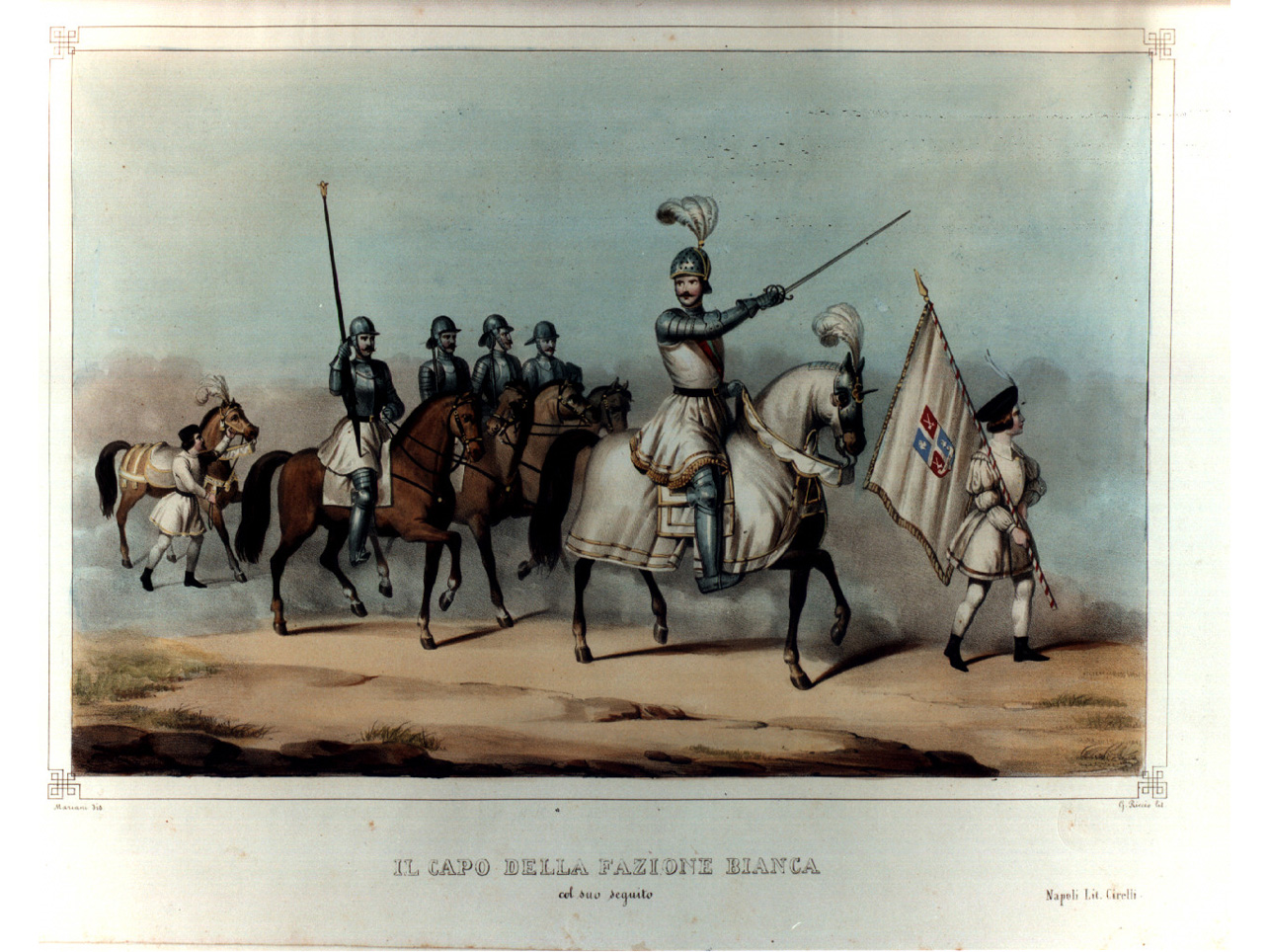 scena di battaglia (stampa a colori, elemento d'insieme) di Riccio Gaetano, Mariani Giovanni Battista (sec. XIX)