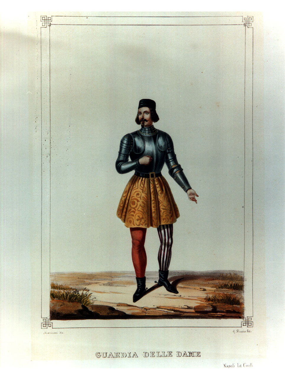 guardia (stampa a colori, elemento d'insieme) di Riccio Gaetano, Mariani Giovanni Battista (sec. XIX)