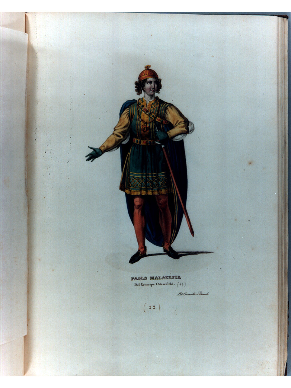 figura maschile in costume (stampa a colori, serie) di Morghen Luigi, Bianchi Lorenzo, Cuciniello Domenico (sec. XIX)