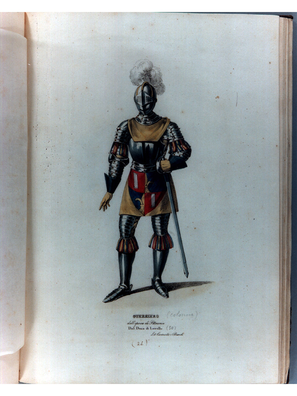 figura maschile in costume (stampa a colori, serie) di Bianchi Lorenzo, Morghen Luigi, Cuciniello Domenico (sec. XIX)