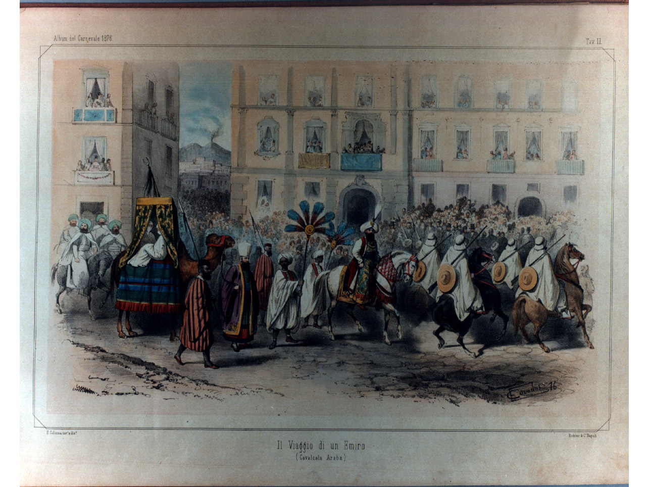 corteo carnevalesco (stampa a colori, elemento d'insieme) di Colonna Enrico, Richter Ludwig (sec. XIX)